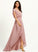 SplitFront Embellishment A-Line Neckline Silhouette V-neck Fabric Length Asymmetrical Gina Floor Length Off The Shoulder