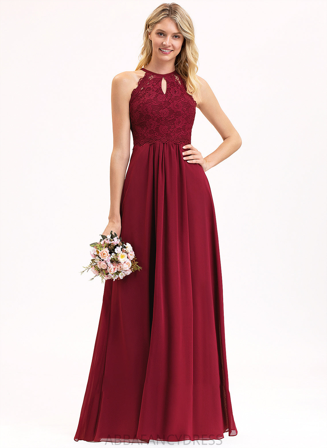 Silhouette Floor-Length Straps Fabric Lace Length A-Line Neckline ScoopNeck Brynlee Sleeveless Spaghetti Staps