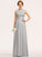 Floor-Length Ruffle Length A-Line Silhouette Neckline HighNeck Fabric Embellishment Paola Halter A-Line/Princess