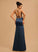 Satin Sheath/Column With Pleated V-neck Kelsey Prom Dresses Floor-Length