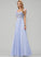 Mina With Lace Floor-Length Prom Dresses V-neck Beading A-Line Feather Sequins Flower(s) Chiffon