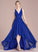Sequins Prom Dresses V-neck Hillary With A-Line Chiffon Beading Asymmetrical Ruffle