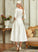 Wedding Dresses A-Line V-neck Dayana Tea-Length Dress Satin Wedding