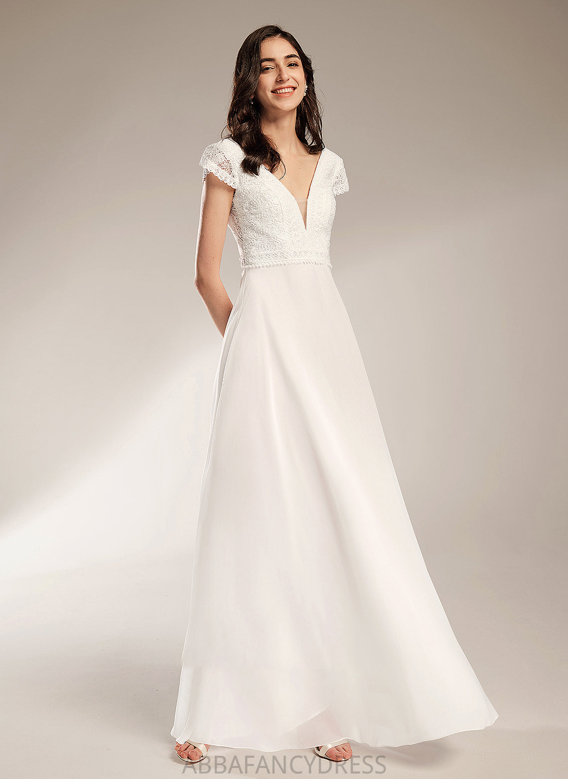 Nadia Dress Wedding A-Line Wedding Dresses Floor-Length V-neck