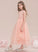Scoop Junior Bridesmaid Dresses Organza Sequins Claire With A-Line Neck Beading Ankle-Length