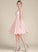 A-Line Embellishment Length Silhouette Ruffle Fabric ScoopNeck Knee-Length Neckline Natalya A-Line/Princess Sleeveless