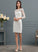 Crepe Wedding Dresses Sheath/Column Stretch Sequins Dress Wedding With Illusion Savannah Knee-Length Bow(s)