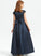 Sequins Junior Bridesmaid Dresses Athena Satin Scoop Bow(s) Neck Floor-Length Beading A-Line With Lace