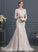 Train Sequins Beading Trumpet/Mermaid Bow(s) Wedding Dresses Court Neck Libby Dress Tulle Wedding Scoop With