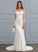Court Wedding Sequins Wedding Dresses Lace Chiffon Train Beading Trumpet/Mermaid Dress With Rayne