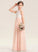 Chiffon Lace Junior Bridesmaid Dresses A-Line Neck Janessa Floor-Length Scoop