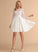 Wedding Dresses Scoop Dress Wedding Ball-Gown/Princess Lace Neck Hailie Satin Knee-Length