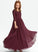Lace Chiffon V-neck Floor-Length A-Line Junior Bridesmaid Dresses Kenna