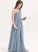 One-Shoulder Flower(s) Chiffon Floor-Length A-Line Junior Bridesmaid Dresses With Ruffle Anabel