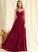 A-Line Neckline V-neck Length Silhouette Floor-Length Fabric Embellishment Ruffle Ashleigh Sleeveless A-Line/Princess