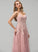 V-neck With Destinee Tulle Floor-Length Lace Prom Dresses Ball-Gown/Princess