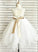 Tulle Tea-Length Sash A-Line Micah Scoop With Neck Junior Bridesmaid Dresses