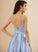 Ruffle V-neck Floor-Length With Pockets Ball-Gown/Princess Maribel Satin Prom Dresses