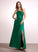 SplitFront Floor-Length One-Shoulder Length Silhouette Neckline Fabric Embellishment A-Line Kinsley Natural Waist Trumpet/Mermaid