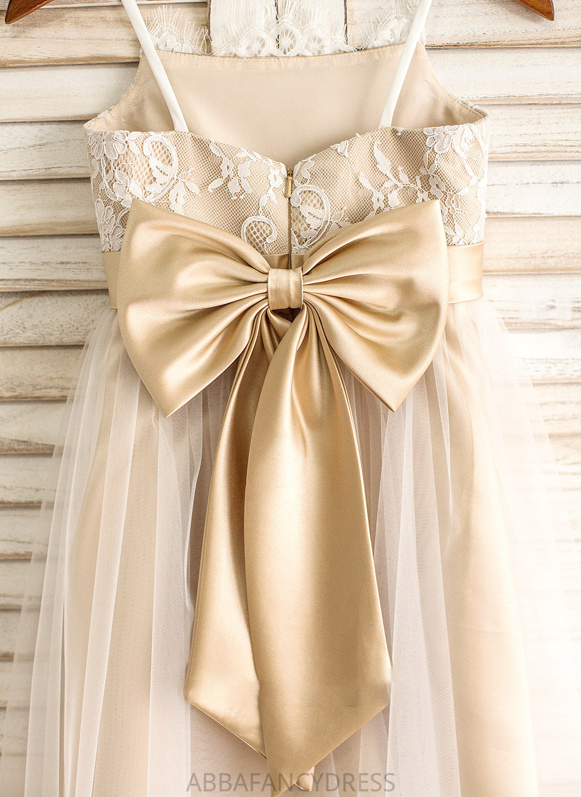 Knee-Length Square Sash With Junior Bridesmaid Dresses Neckline Bow(s) Tulle A-Line Aspen