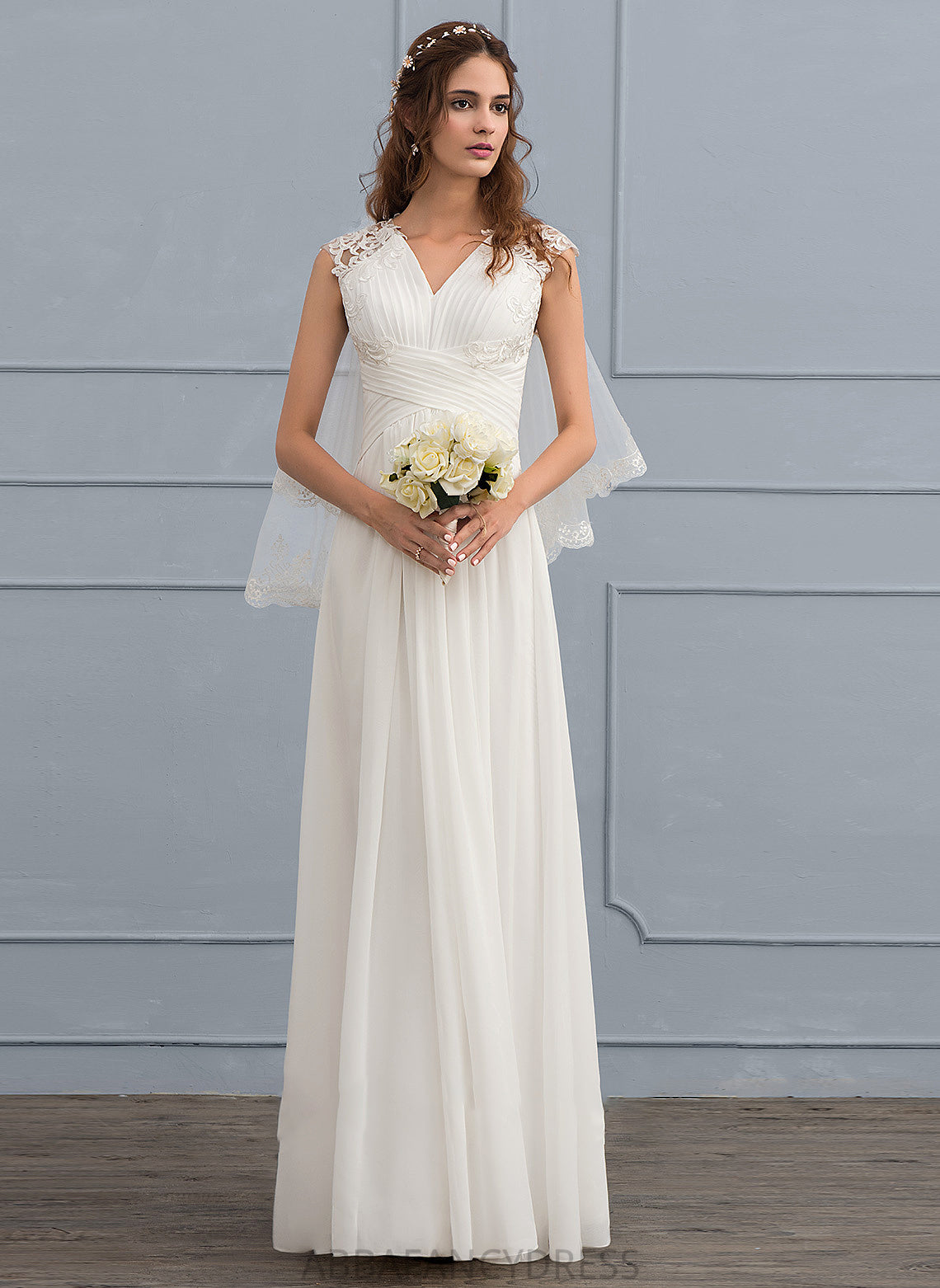 Hailie Dress Floor-Length Wedding With Sweetheart Chiffon Ruffle Wedding Dresses A-Line