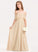 Naomi Off-the-Shoulder Junior Bridesmaid Dresses A-Line Ruffles Cascading With Floor-Length Chiffon