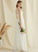 Wedding Dresses Floor-Length Split Lexi With Lace Neck Chiffon A-Line Scoop Dress Front Wedding