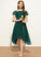 Jade Knee-Length Chiffon Square Junior Bridesmaid Dresses A-Line Neckline