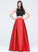 June Pockets With Satin Neck Scoop Prom Dresses Ball-Gown/Princess Floor-Length