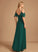 Silhouette V-neck A-Line Fabric Embellishment Neckline Ruffle Length Floor-Length Lilliana A-Line/Princess V-Neck