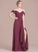 V-neck Skye Prom Dresses Ruffles Bow(s) Floor-Length A-Line Cascading Split With Chiffon Front