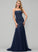 Lace Sweep Prom Dresses Tulle Neckline With Nathaly Train Sequins Square Trumpet/Mermaid