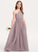 A-Line Junior Bridesmaid Dresses With One-Shoulder Marin Ruffle Floor-Length Chiffon
