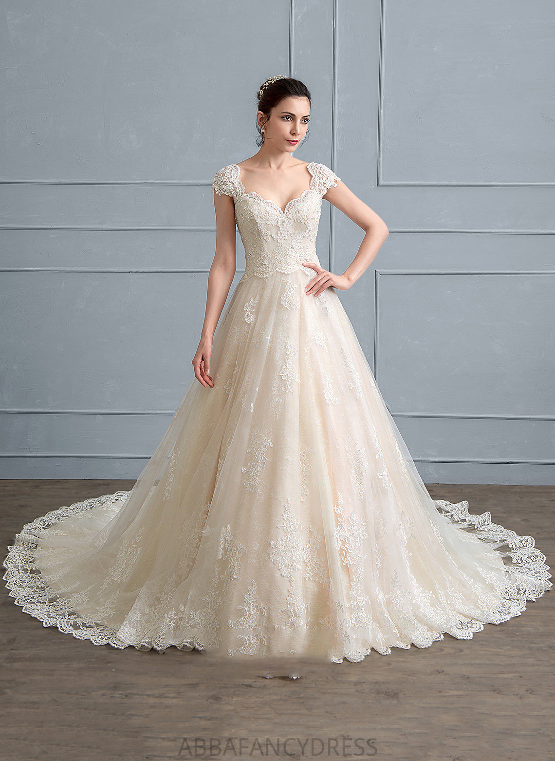 Wedding Dresses Dress Cathedral Tulle Beading Train With Ball-Gown/Princess Linda Sweetheart Sequins Lace Wedding