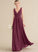 Prom Dresses Ruffle Floor-Length With V-neck Ashlee A-Line Chiffon