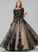 Scoop Tulle Katherine Beading Ball-Gown/Princess Prom Dresses Floor-Length Neck With