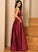 Embellishment Floor-Length Silhouette Fabric Length Pockets A-Line V-neck Neckline Lauryn A-Line/Princess Natural Waist