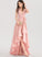 Stretch A-Line V-neck Danna Prom Dresses Crepe Asymmetrical