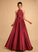 Prom Dresses Halter Saniyah Ball-Gown/Princess Floor-Length Satin Sequins With