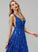 Sequined A-Line Prom Dresses Floor-Length V-neck With Sequins Aliza
