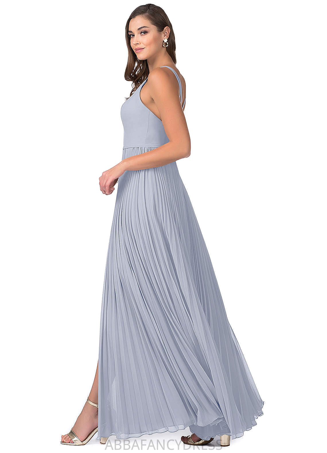 Alena Scoop Sleeveless Natural Waist A-Line/Princess Floor Length Bridesmaid Dresses