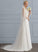Wedding Wedding Dresses With Chiffon A-Line Dress Adelyn Sweep Train Ruffle V-neck