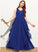 Desirae Ruffles A-Line Chiffon With Junior Bridesmaid Dresses Floor-Length V-neck Cascading