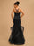 Nayeli V-neck Floor-Length Satin Prom Dresses Trumpet/Mermaid