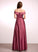 Embellishment Length SplitFront Silhouette A-Line Neckline Floor-Length Off-the-Shoulder Fabric Nora A-Line/Princess Sleeveless