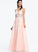 V-neck Tulle Beading Prom Dresses Ball-Gown/Princess Sequins Giovanna With Floor-Length
