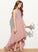 A-Line Lace Chiffon Neck Junior Bridesmaid Dresses Asymmetrical Katherine Scoop