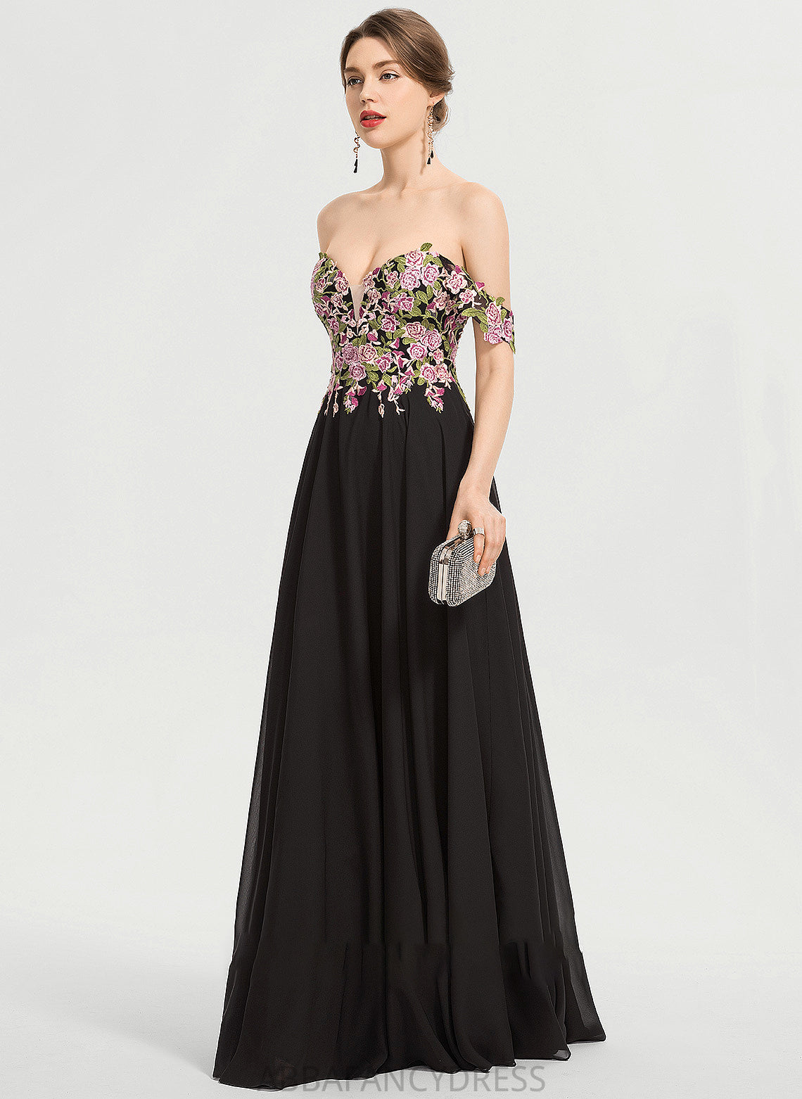 Off-the-Shoulder Chiffon Prom Dresses Ball-Gown/Princess London Floor-Length