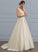 V-neck Blanche With Satin Train Wedding Wedding Dresses Dress Sweep Ball-Gown/Princess Lace