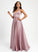 Satin Carlie Prom Dresses V-neck A-Line Floor-Length